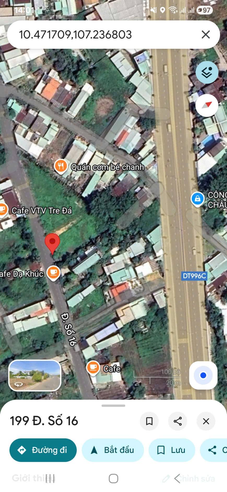 Bán đất mặt tiền Tam Phước Long Điền 211m2 giá 1,5 tỷ