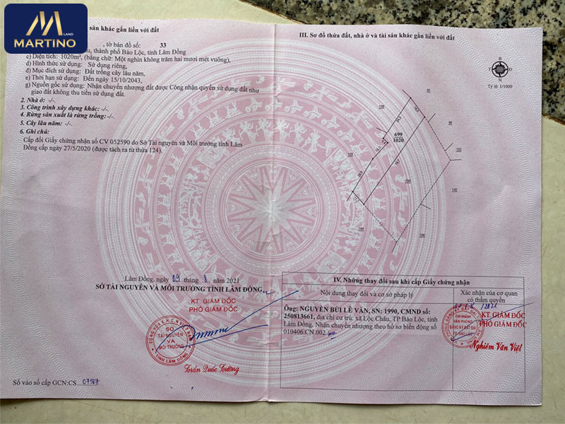 Bán lô đất sào diện tích 1020m2 tại xã Lộc Châu